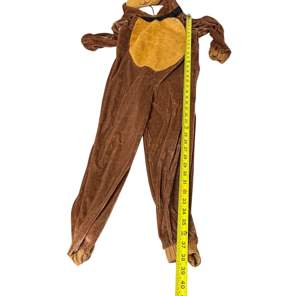 Smiffys Kids Dog Costume Brown Velour Hooded Jumpsuit Size 4-6 Years Halloween - Picture 4 of 8